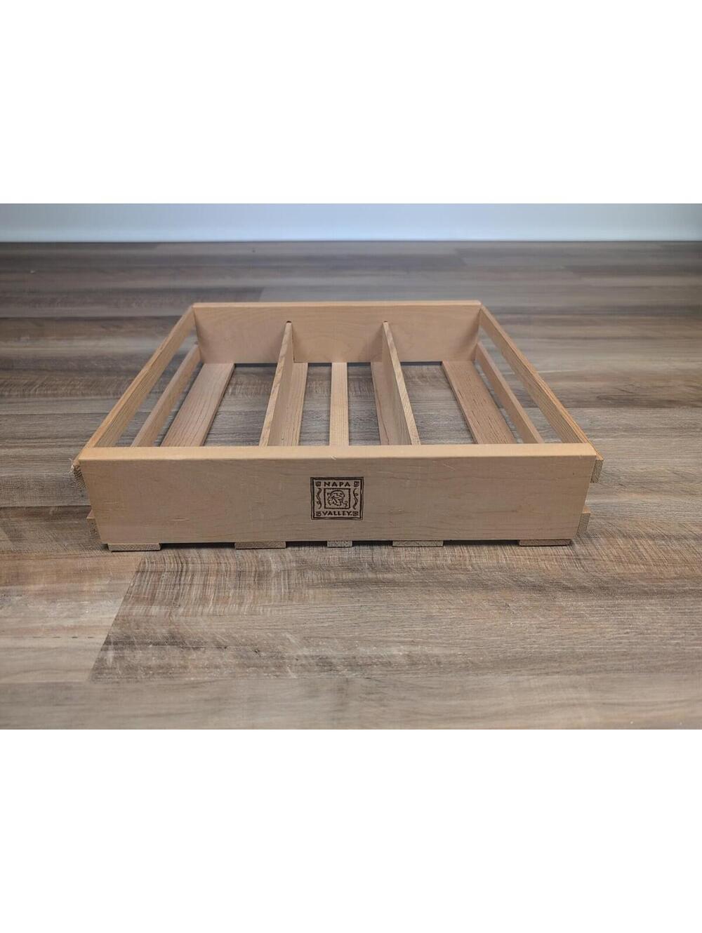 Vintage 60-slot Napa Valley Cassette Storage Crate Rack Wooden